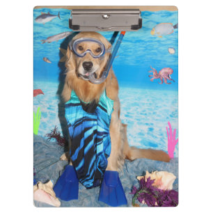 Golden Retriever Snorkeler Clipboard