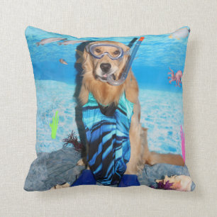 Golden Retriever Snorkeler Cushion
