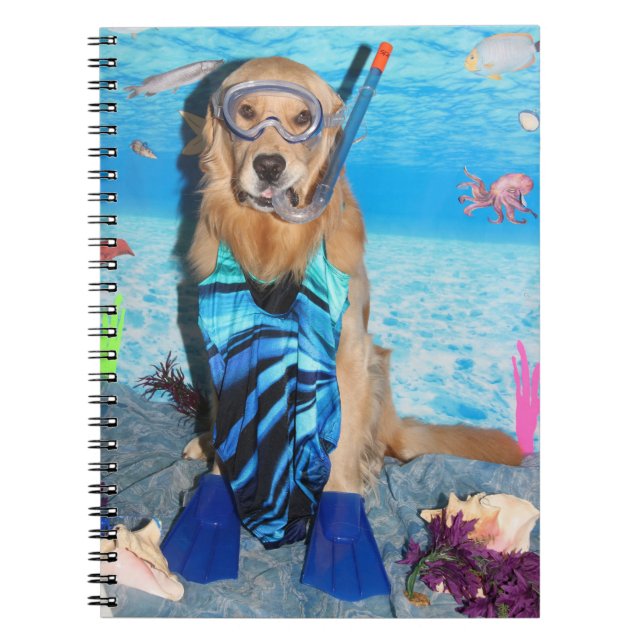 Golden Retriever Snorkeler Notebook (Front)