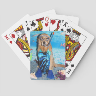 Golden Retriever Snorkeler Playing Cards