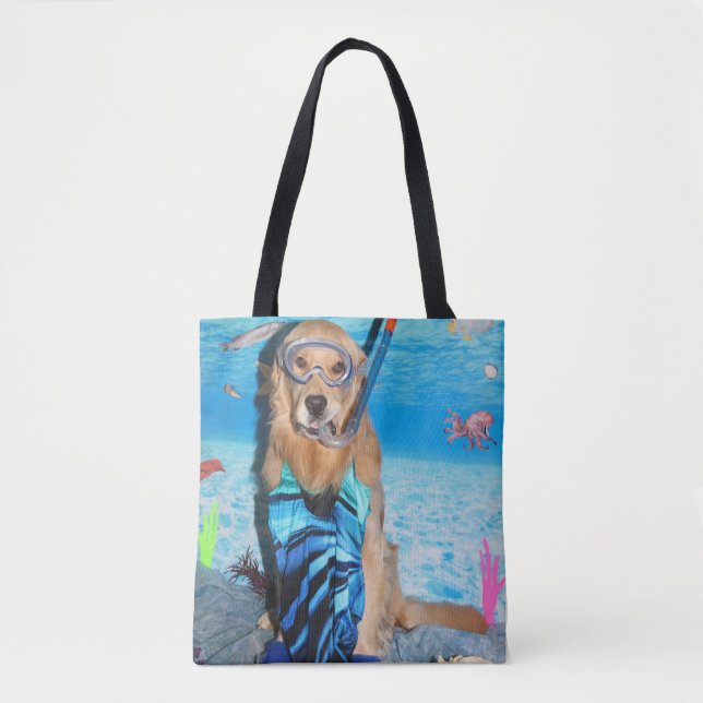 Golden Retriever Snorkeler Tote Bag (Front)