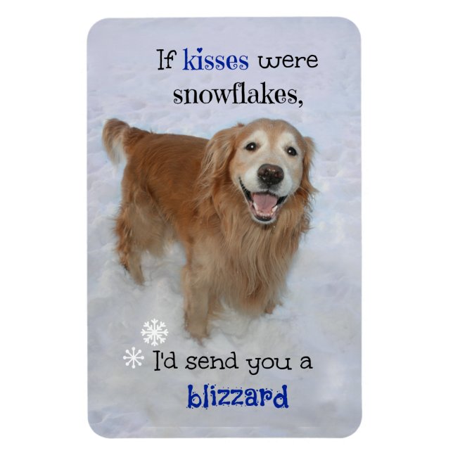 Golden Retriever Snowflake Kisses Magnet (Vertical)