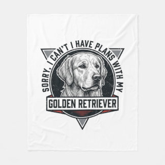 Golden Retriever Sorry I Have Plans Dog Lover Desi Fleece Blanket