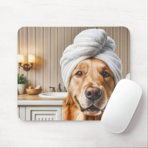 Golden Retriever Spa Treatment Mouse Pad