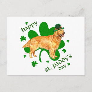 Golden Retriever St Paddy's Day Postcard