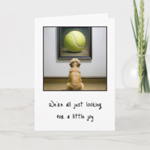 Golden Retriever Staring at Tennis Ball Art Piece Card