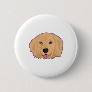 Golden Retriever Sticker    6 Cm Round Badge