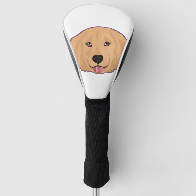 Golden Retriever Sticker    Golf Head Cover (Front)