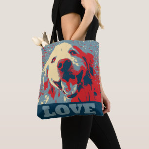 Golden Retriever Stylised Love Tote Bag
