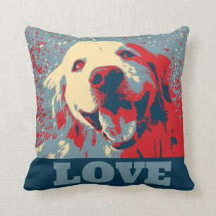 Golden Retriever Stylized Love Cushion