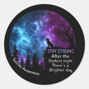 Golden Retriever Suicide Awareness Stay Pet Lovers Classic Round Sticker