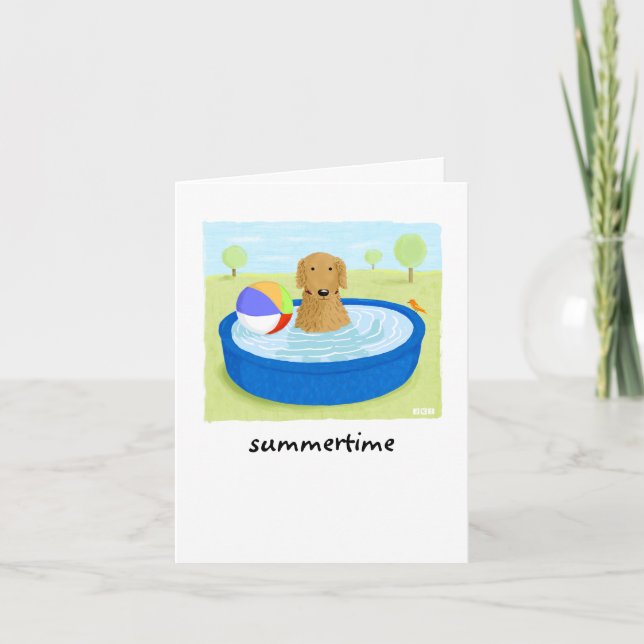 Golden Retriever "Summertime" Card (Front)