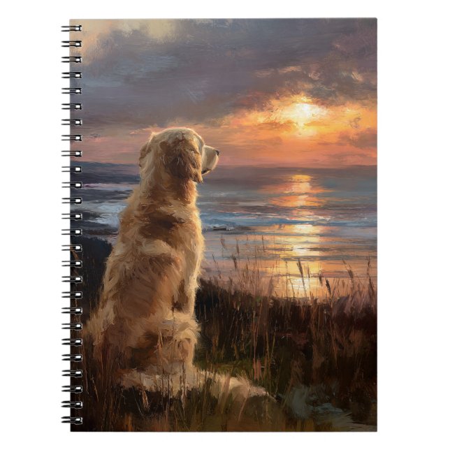 Golden Retriever Sunset Notebook (Front)