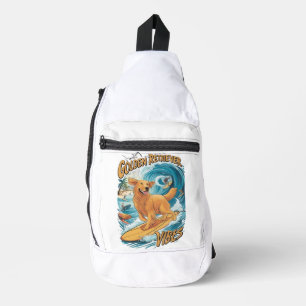 Golden Retriever Surfing Paradise Sling Bag