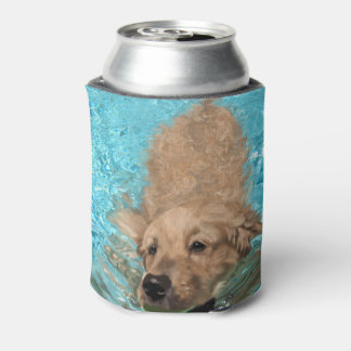 Golden Retriever Swimming Can Cooler