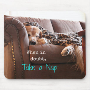 Golden Retriever Take a Nap Mouse Pad