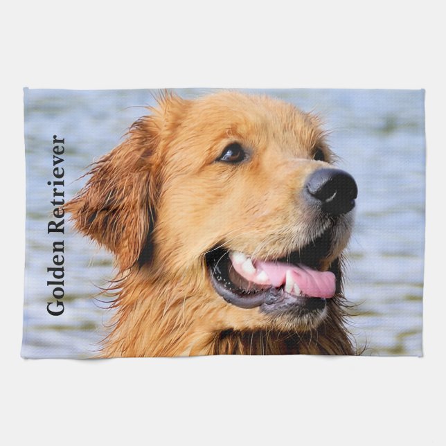 Golden Retriever Tea Towel (Horizontal)