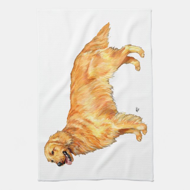 Golden Retriever Tea Towel (Vertical)