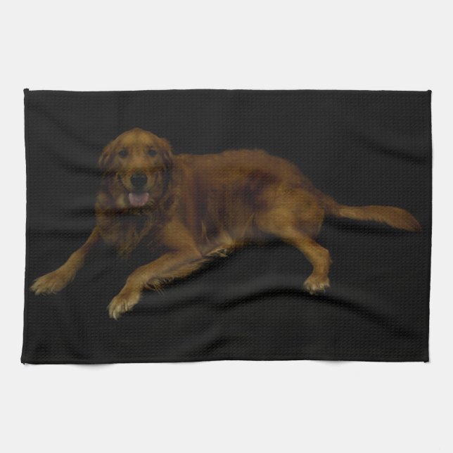 Golden Retriever Tea Towel (Horizontal)