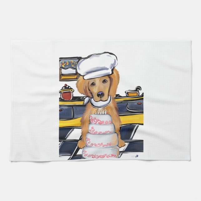 Golden Retriever Tea Towel (Horizontal)