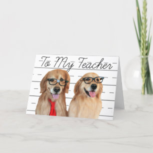 Golden Retriever Teacher Appreciation Thank You Card