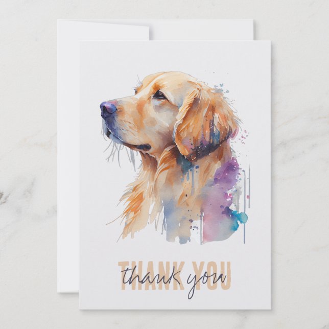 Golden Retriever Thank You Card (Front)