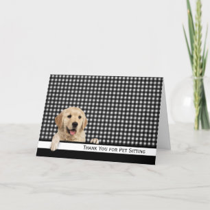 Golden Retriever Thank You for Pet Sitting Card