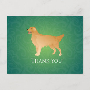 Golden Retriever Thank You Postcard