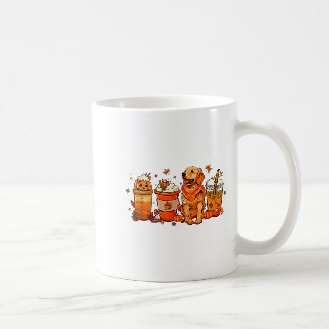 Golden Retriever Thanksgiving Fall Coffee Pumpkin  Coffee Mug (Right)