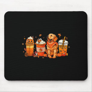 Golden Retriever Thanksgiving Fall Coffee Pumpkin Mouse Pad