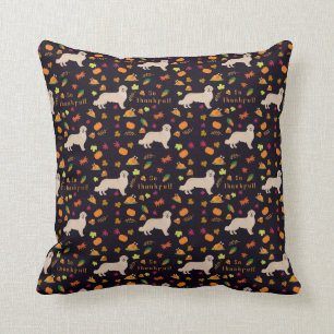 Golden Retriever Thanksgiving Themed Pattern Cushion