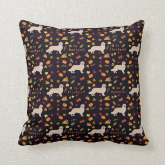 Golden Retriever Thanksgiving Themed Pattern Cushion