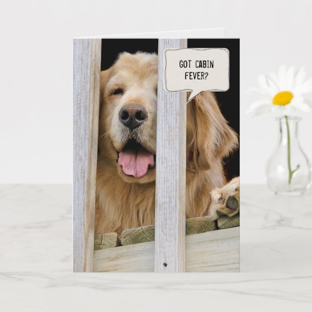 Golden Retriever -thinking of you Card (Small Plant)