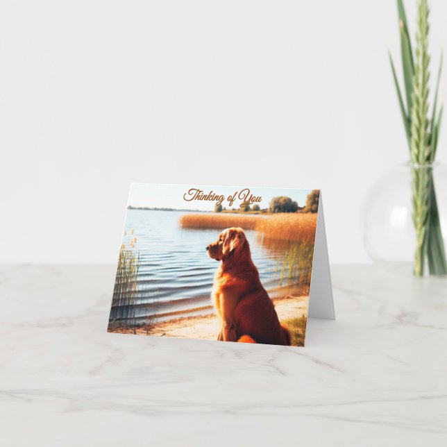 Golden Retriever Thinking of You Note Card (Front)
