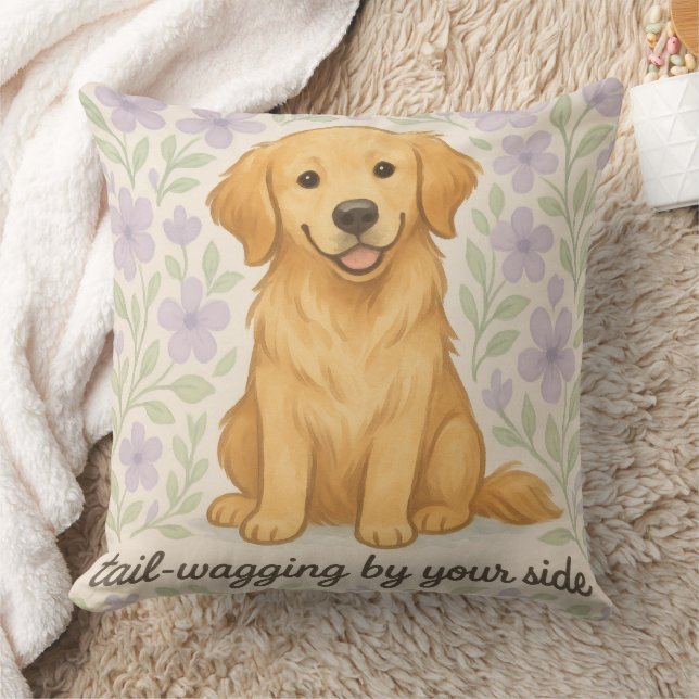 Golden Retriever Throw Pillow Gift for Dog Lovers  (Blanket)