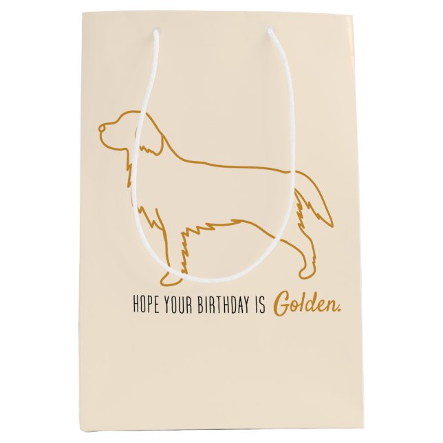 Golden Retriever Tissue Paper  Medium Gift Bag (Front)