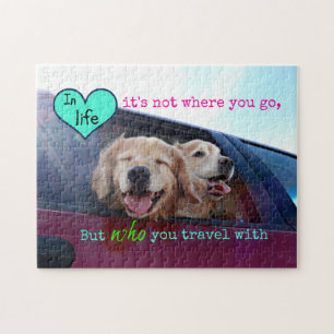 Golden Retriever Travel Friendship Jigsaw Puzzle