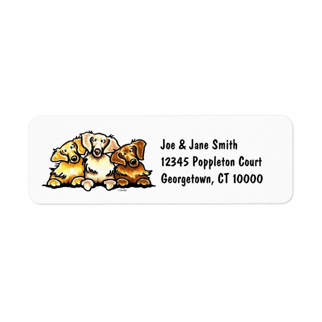 Golden Retriever Trio Return Address Label (Front)