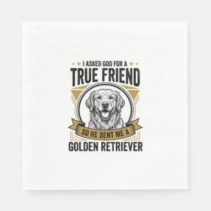 Golden Retriever True Friend Vintage Dog Lover Des Napkin