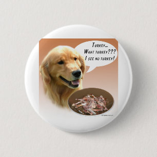 Golden Retriever Turkey 6 Cm Round Badge