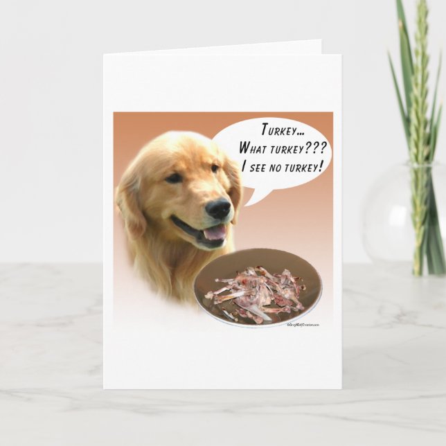 Golden Retriever Turkey Card (Front)
