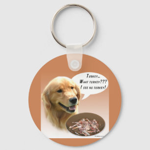 Golden Retriever Turkey Key Ring