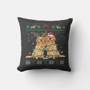 Golden retriever Ugly Christmas Dog Funny Christma Cushion