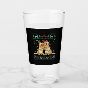 Golden retriever Ugly Christmas Dog Funny Christma Glass