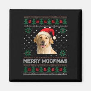 Golden Retriever Ugly Christmas Santa Dog Xmas Paj Magnet