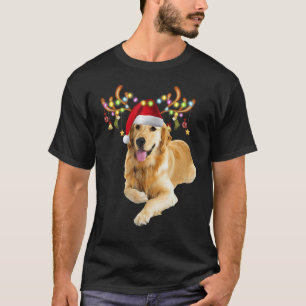 Golden Retriever Ugly Xmas Sweater Antlers Dog