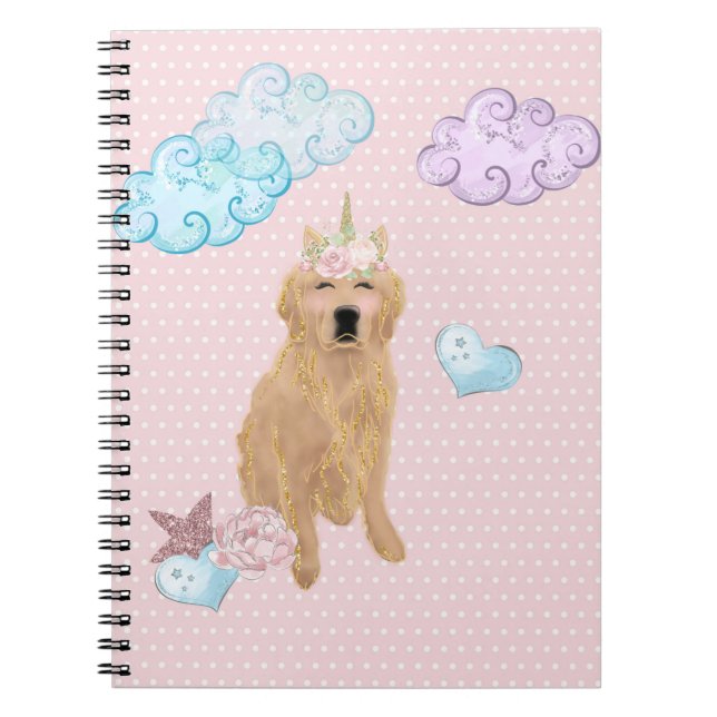 Golden Retriever Unicorn Notebook (Front)