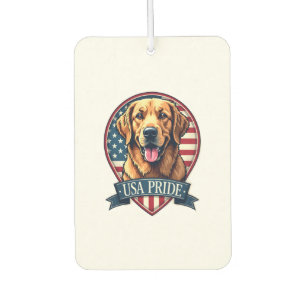Golden Retriever USA Pride Vintage Dog Tee 4 Car Air Freshener