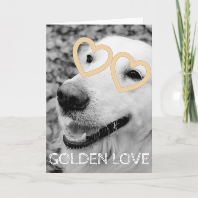 Golden retriever VALENTINE Greeting card (Front)