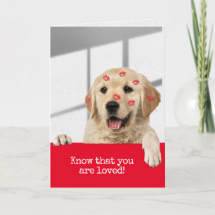 Golden Retriever Valentine Lipstick  Card
